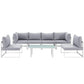 Modway Fortuna 7 Piece Outdoor Patio Sectional Sofa Set FredCo