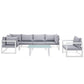Modway Fortuna 7 Piece Outdoor Patio Sectional Sofa Set, EEI-1733 FredCo