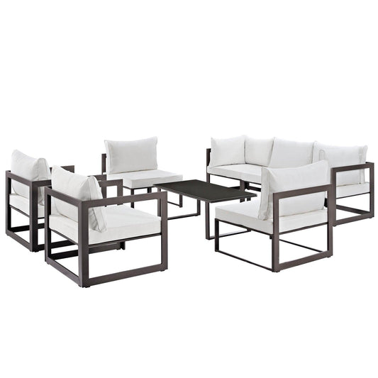 Modway Fortuna 8 Piece Outdoor Patio Sectional Sofa Set FredCo