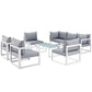 Modway Fortuna 8 Piece Outdoor Patio Sectional Sofa Set FredCo