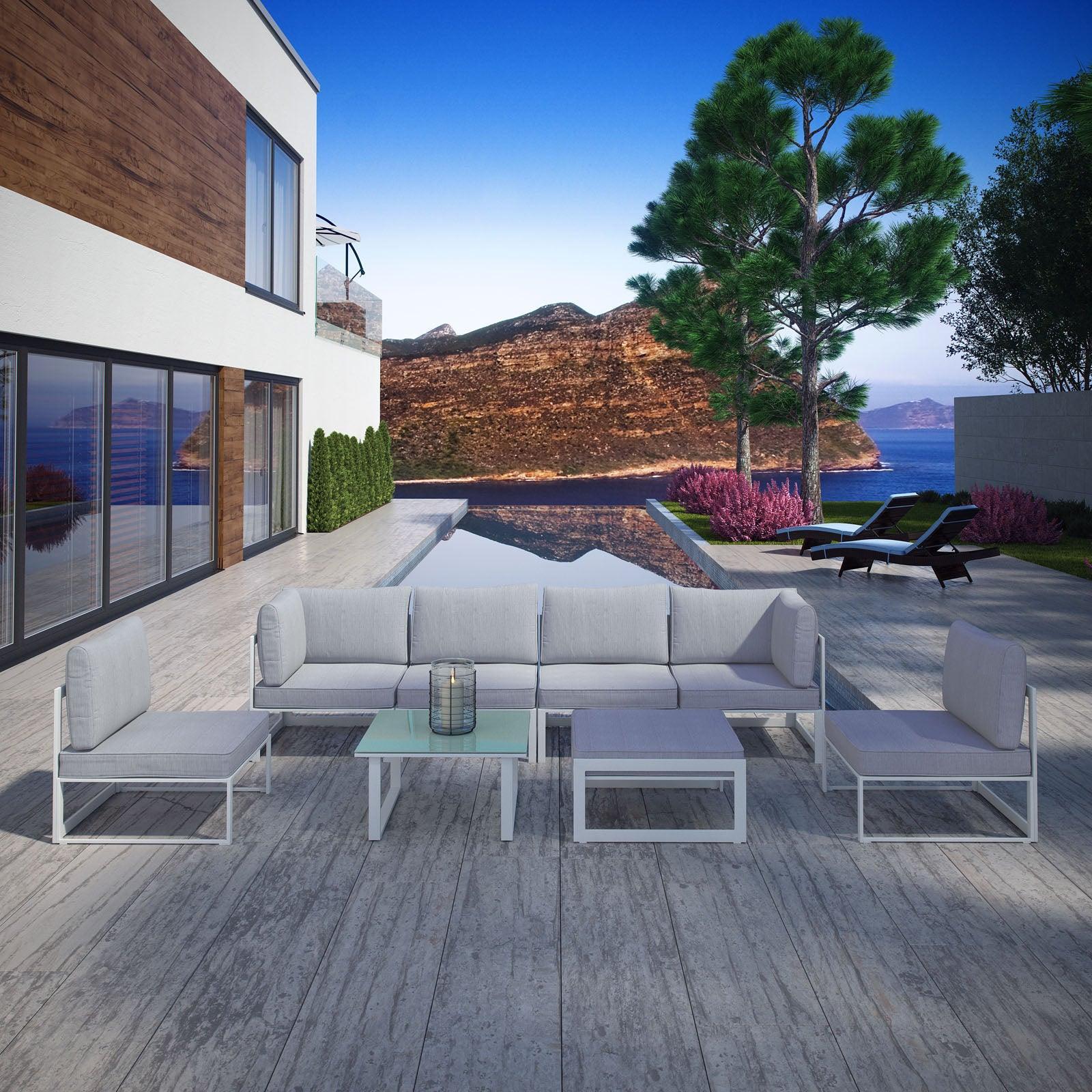Modway Fortuna 8 Piece Outdoor Patio Sectional Sofa Set, EEI-1728 FredCo