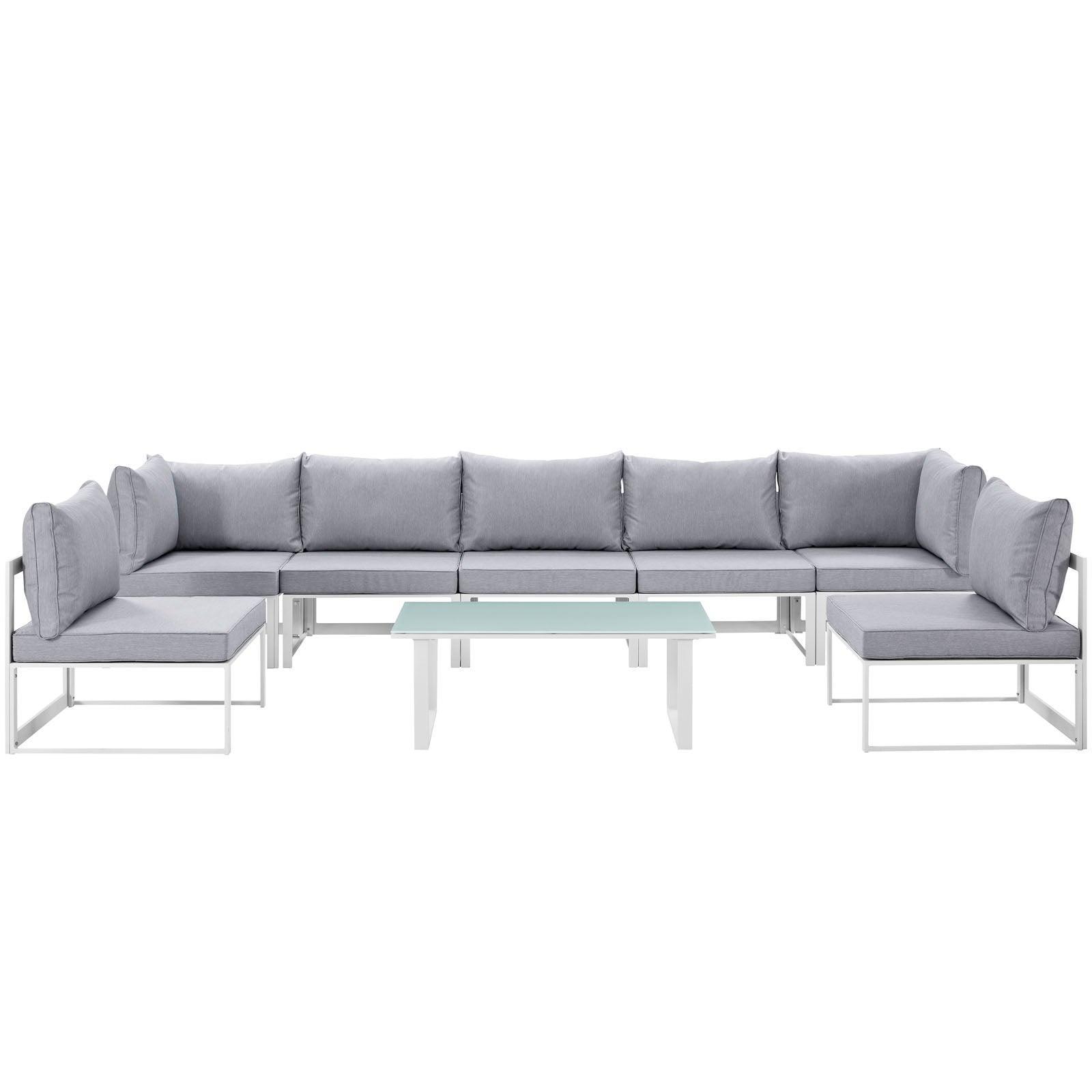 Modway Fortuna 8 Piece Outdoor Patio Sectional Sofa Set, EEI-1730 FredCo