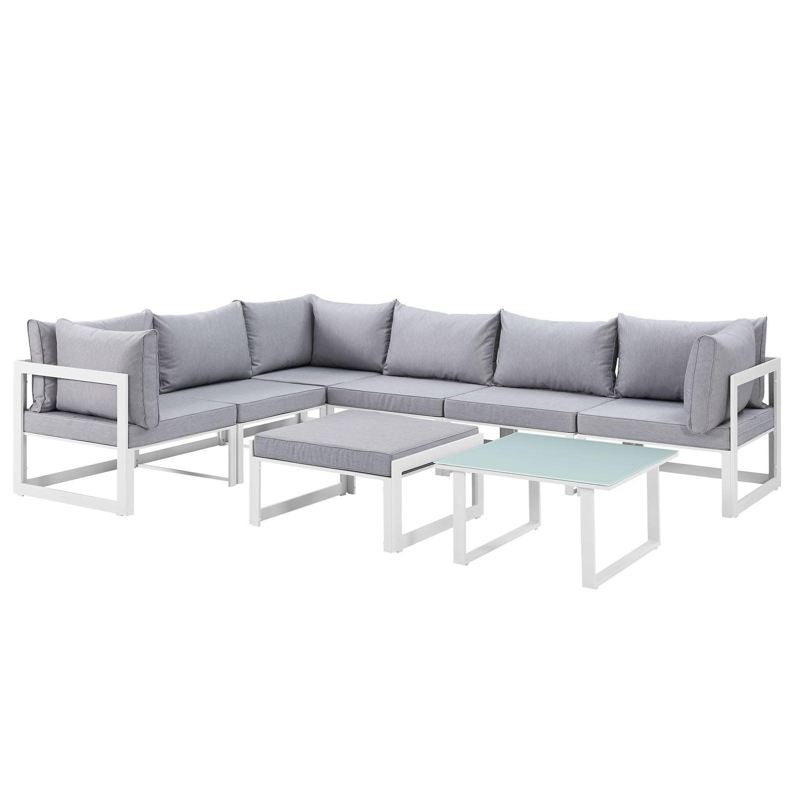 Modway Fortuna 8 Piece Outdoor Patio Sectional Sofa Set, EEI-1735 FredCo