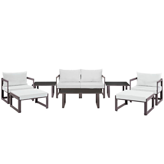 Modway Fortuna 9 Piece Outdoor Patio Sectional Sofa Set FredCo