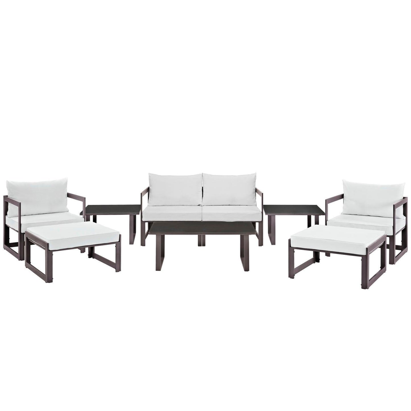 Modway Fortuna 9 Piece Outdoor Patio Sectional Sofa Set FredCo
