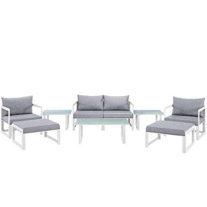 Modway Fortuna 9 Piece Outdoor Patio Sectional Sofa Set FredCo