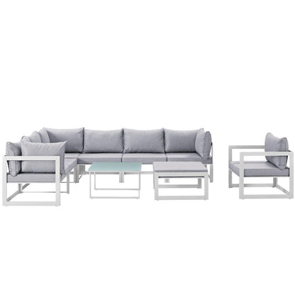 Modway Fortuna 9 Piece Outdoor Patio Sectional Sofa Set, EEI-1734 FredCo