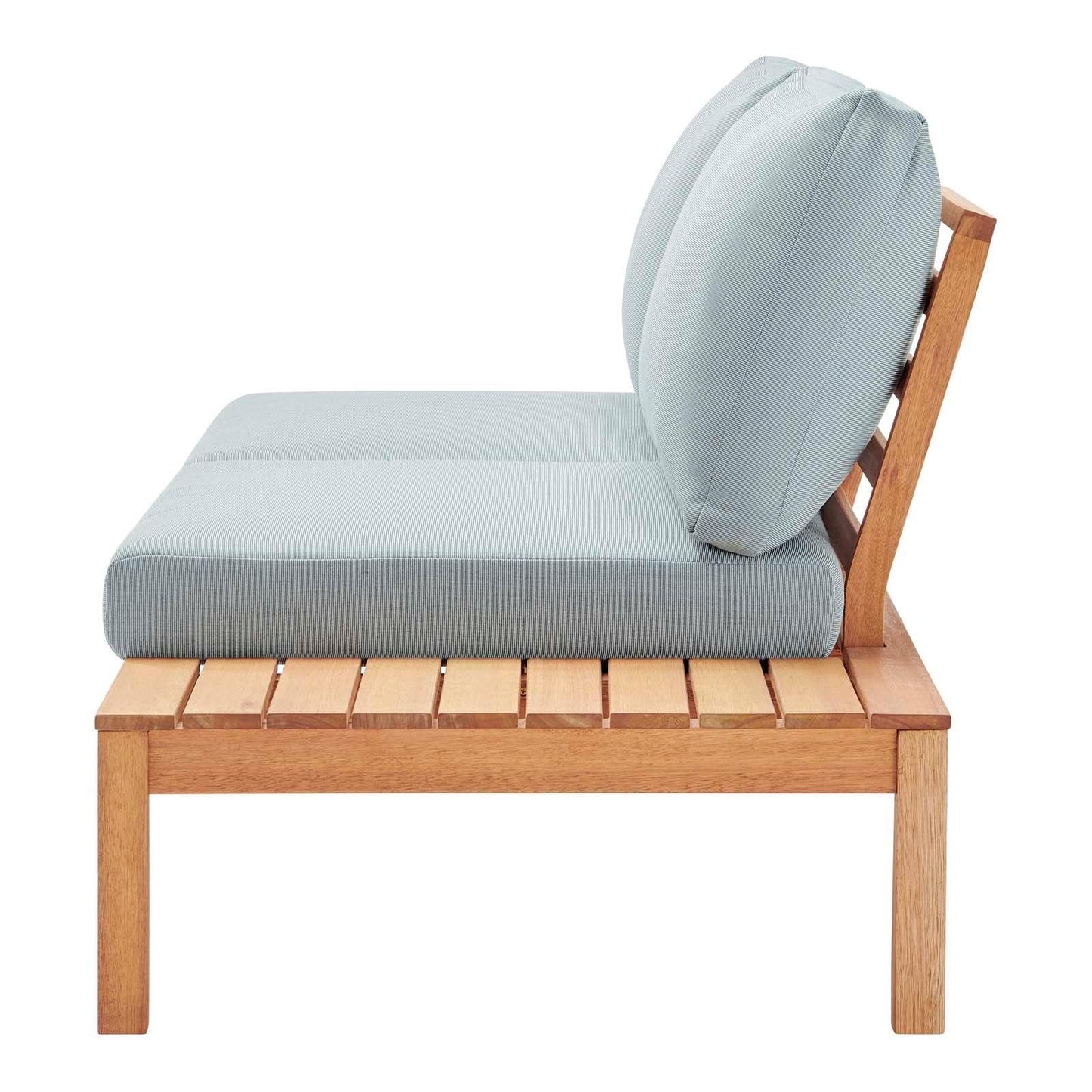 Modway Freeport Karri Wood Outdoor Patio Loveseat with Right-Facing Side End Table FredCo