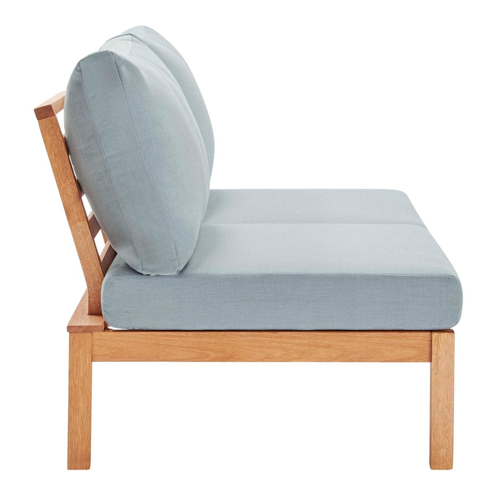 Modway Freeport Karri Wood Outdoor Patio Loveseat with Right-Facing Side End Table FredCo