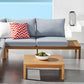 Modway Freeport Karri Wood Outdoor Patio Loveseat with Right-Facing Side End Table FredCo