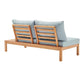 Modway Freeport Karri Wood Outdoor Patio Loveseat with Right-Facing Side End Table FredCo