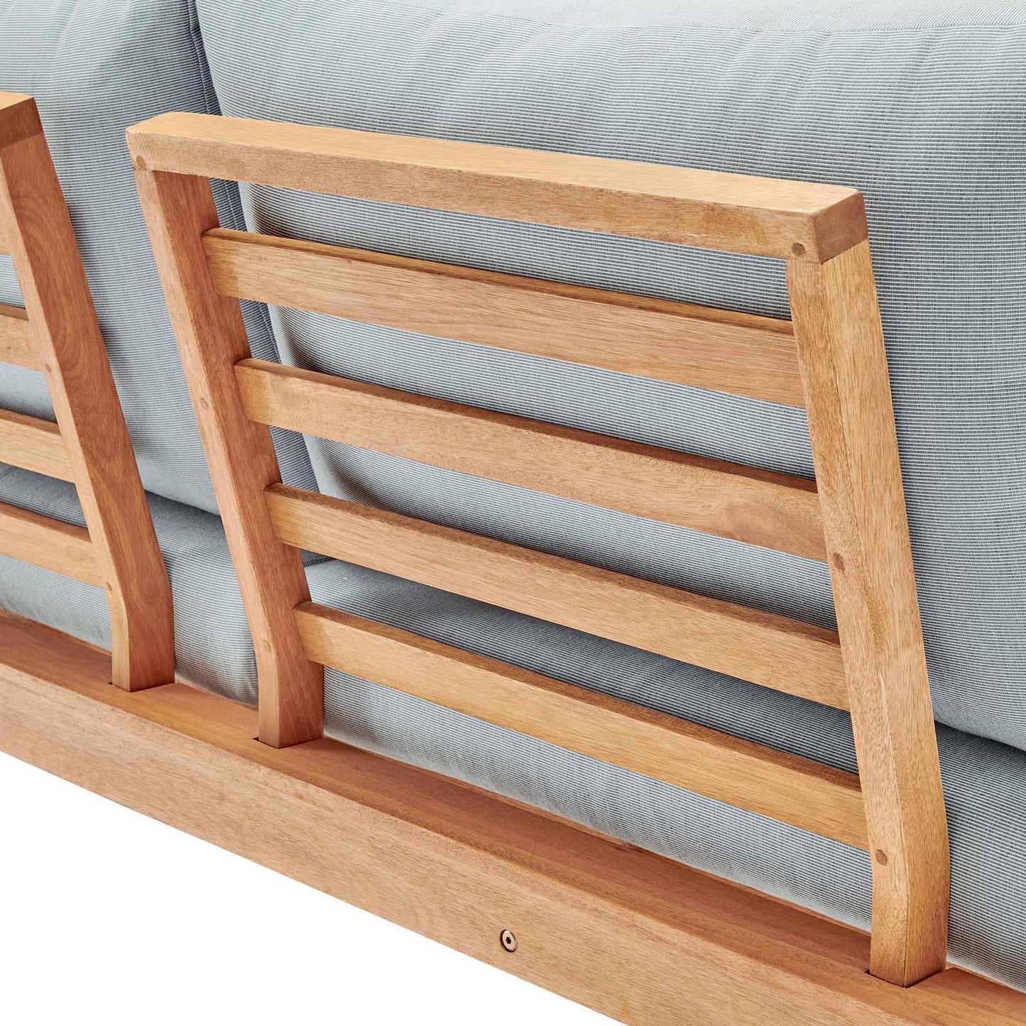Modway Freeport Karri Wood Outdoor Patio Loveseat with Right-Facing Side End Table FredCo