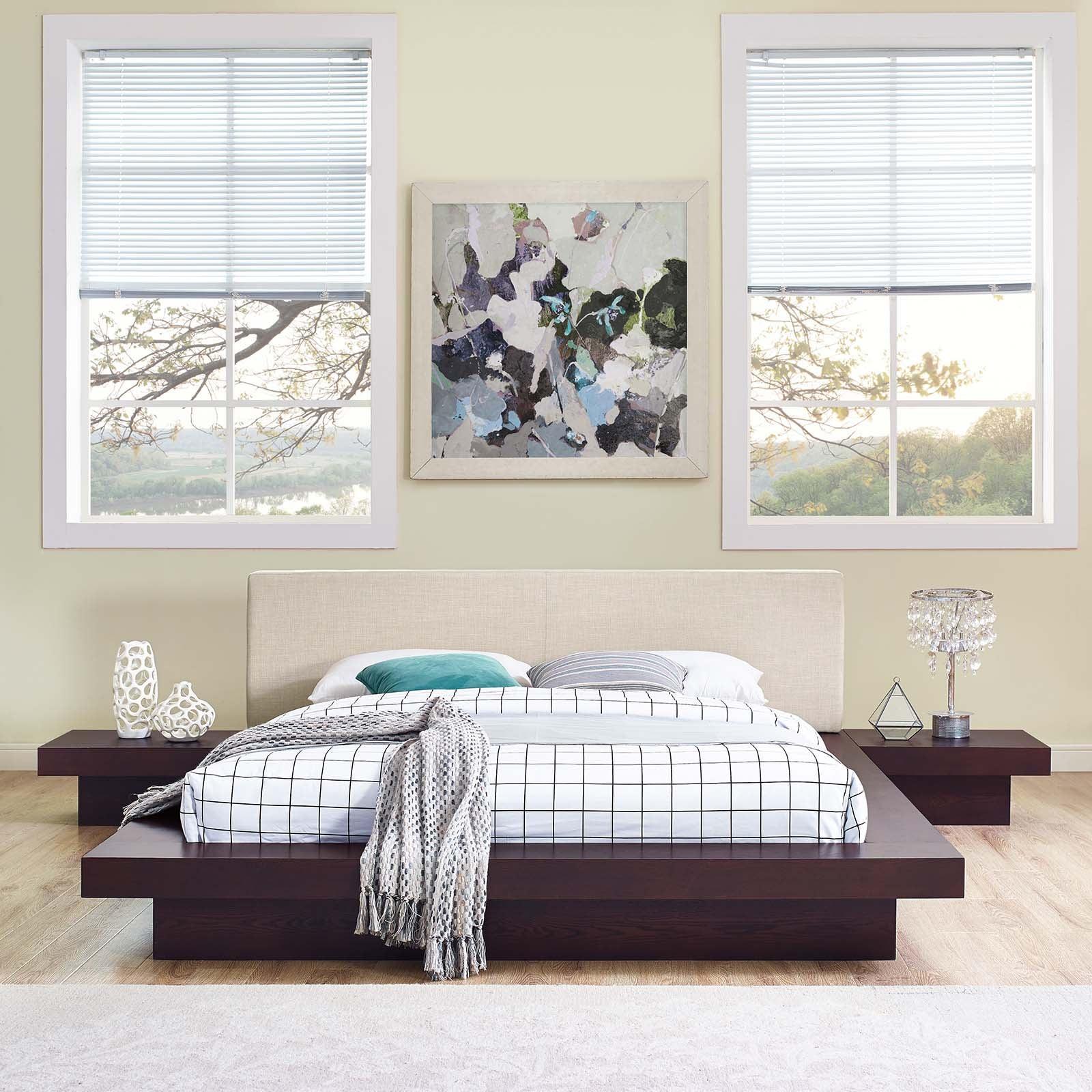 Modway Freja 3 Piece Queen Fabric Bedroom Set FredCo