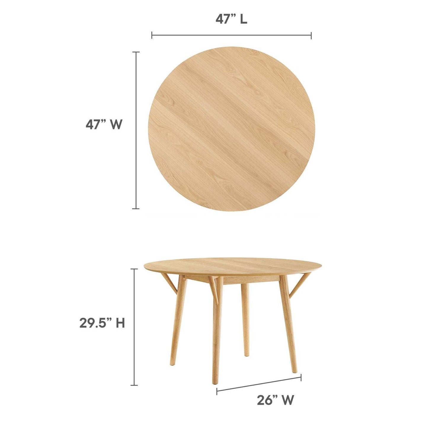 Modway Gallant 47" Round Dining Table, EEI-5511 FredCo