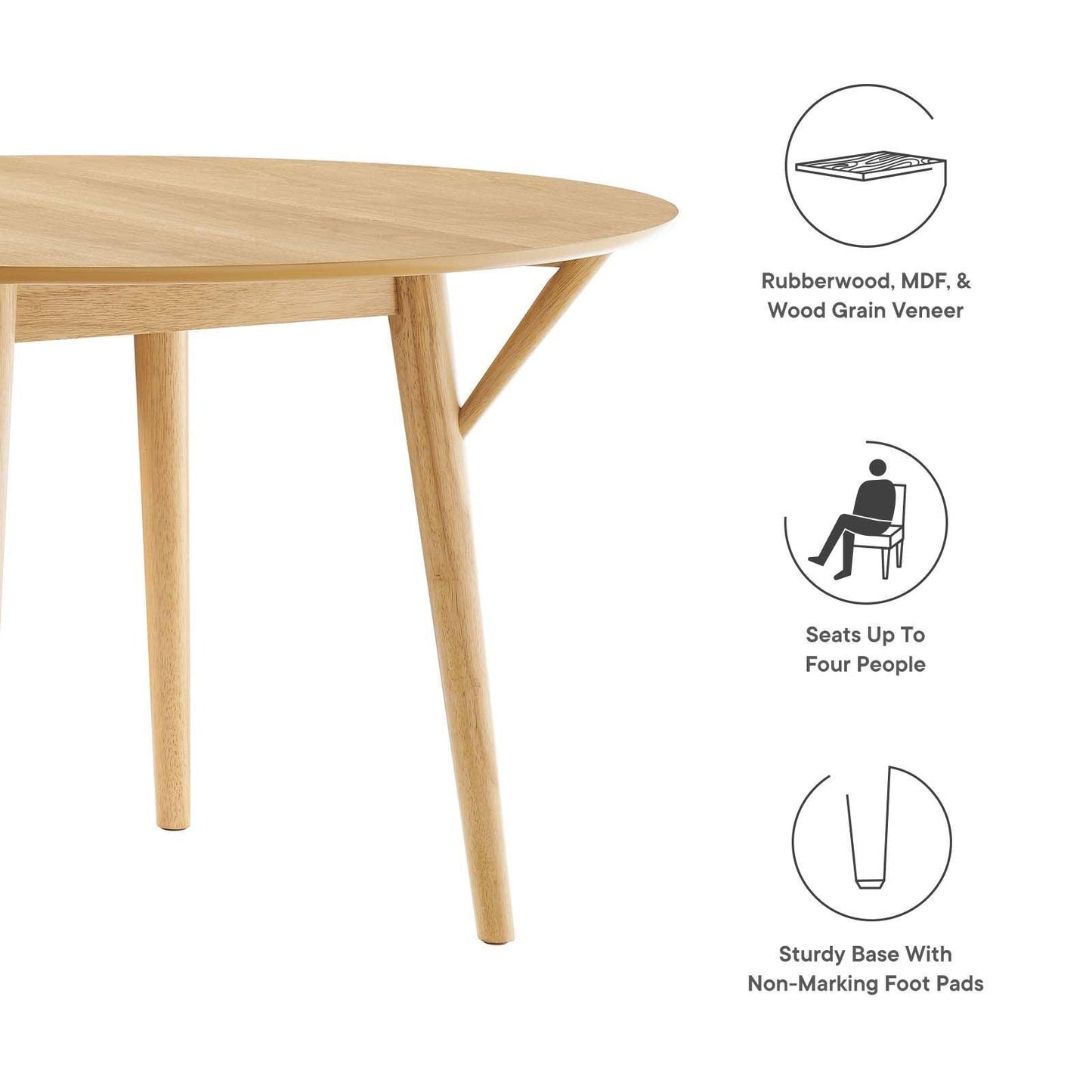 Modway Gallant 47" Round Dining Table, EEI-5511 FredCo
