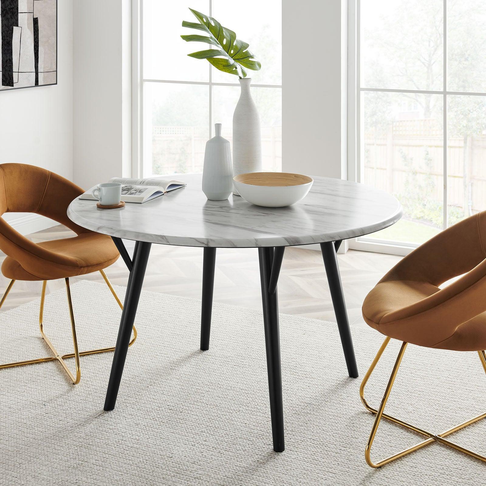 Modway Gallant 50" Round Performance Artificial Marble Dining Table FredCo