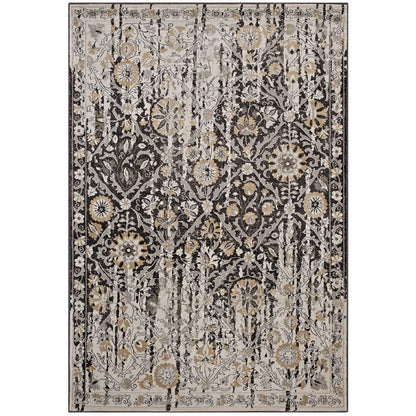 Modway Ganesa Distressed Diamond Floral Lattice Area Rug FredCo