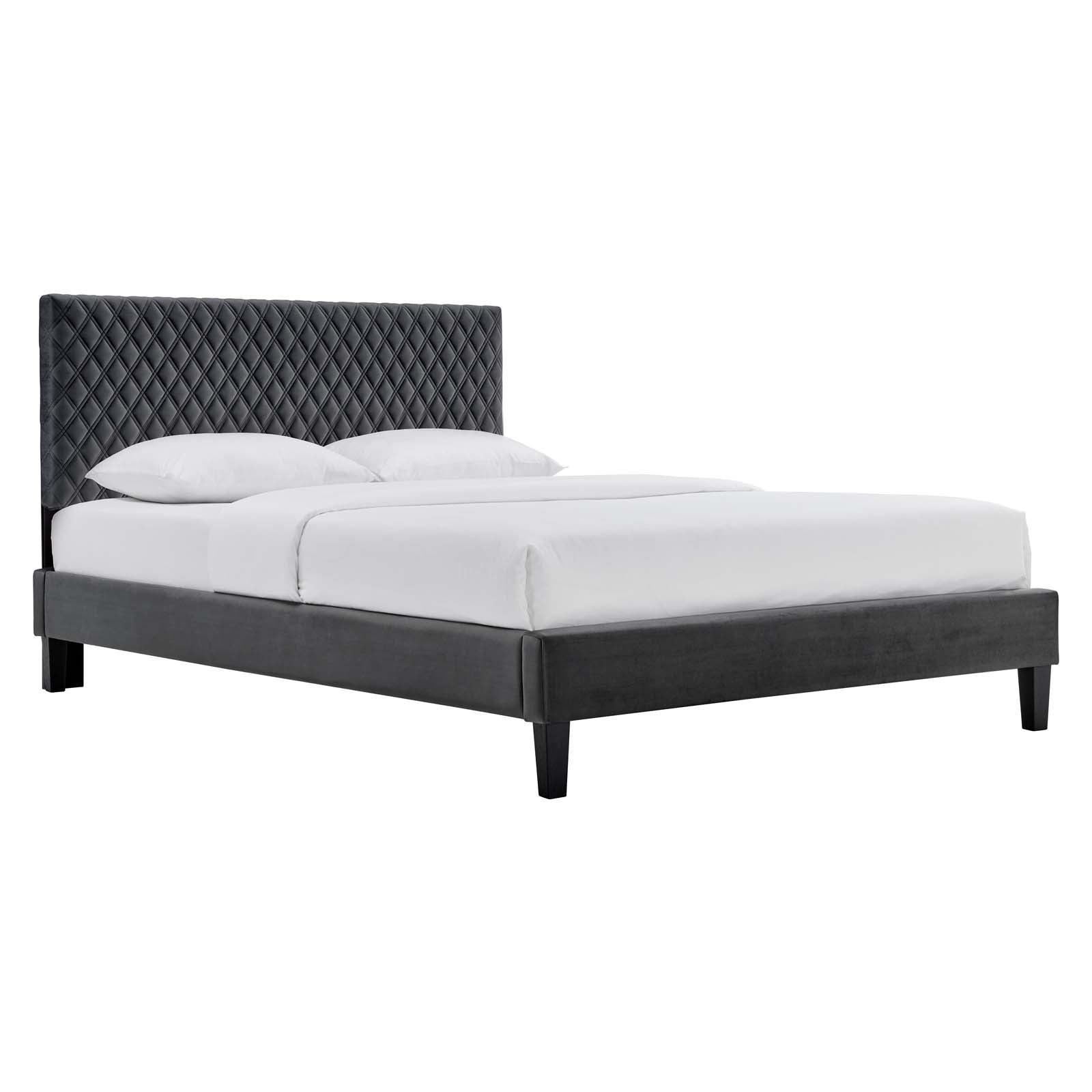 Modway Garcelle Performance Velvet Twin Platform Bed FredCo
