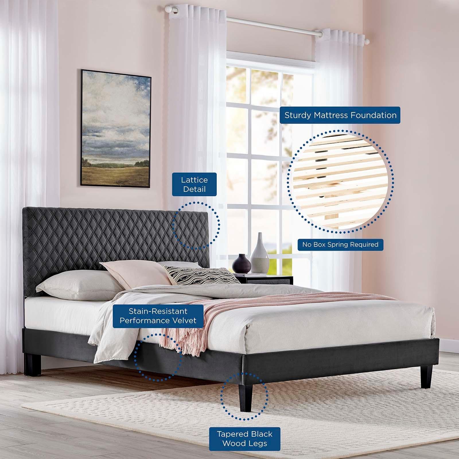 Modway Garcelle Performance Velvet Twin Platform Bed FredCo