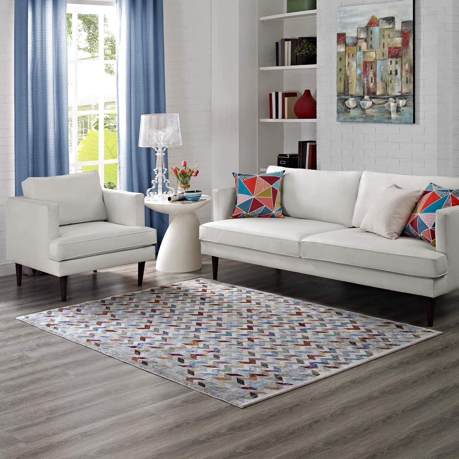 Modway Gemma Chevron Mosaic Area Rug FredCo