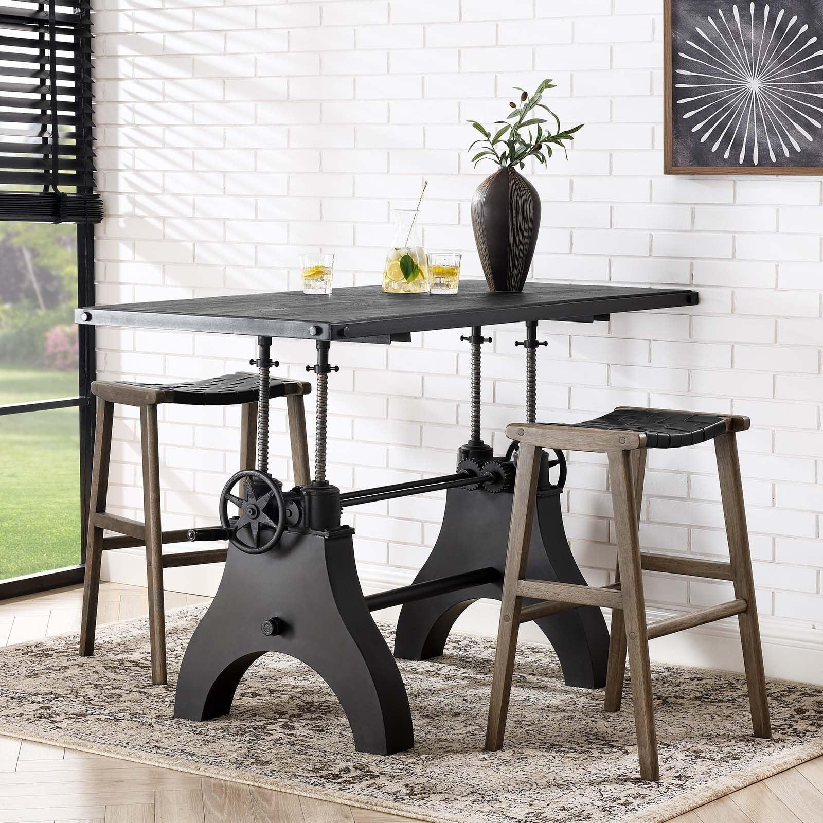 Modway Genuine 60" Crank Adjustable Height Dining Table and Computer Desk, EEI-6148 FredCo