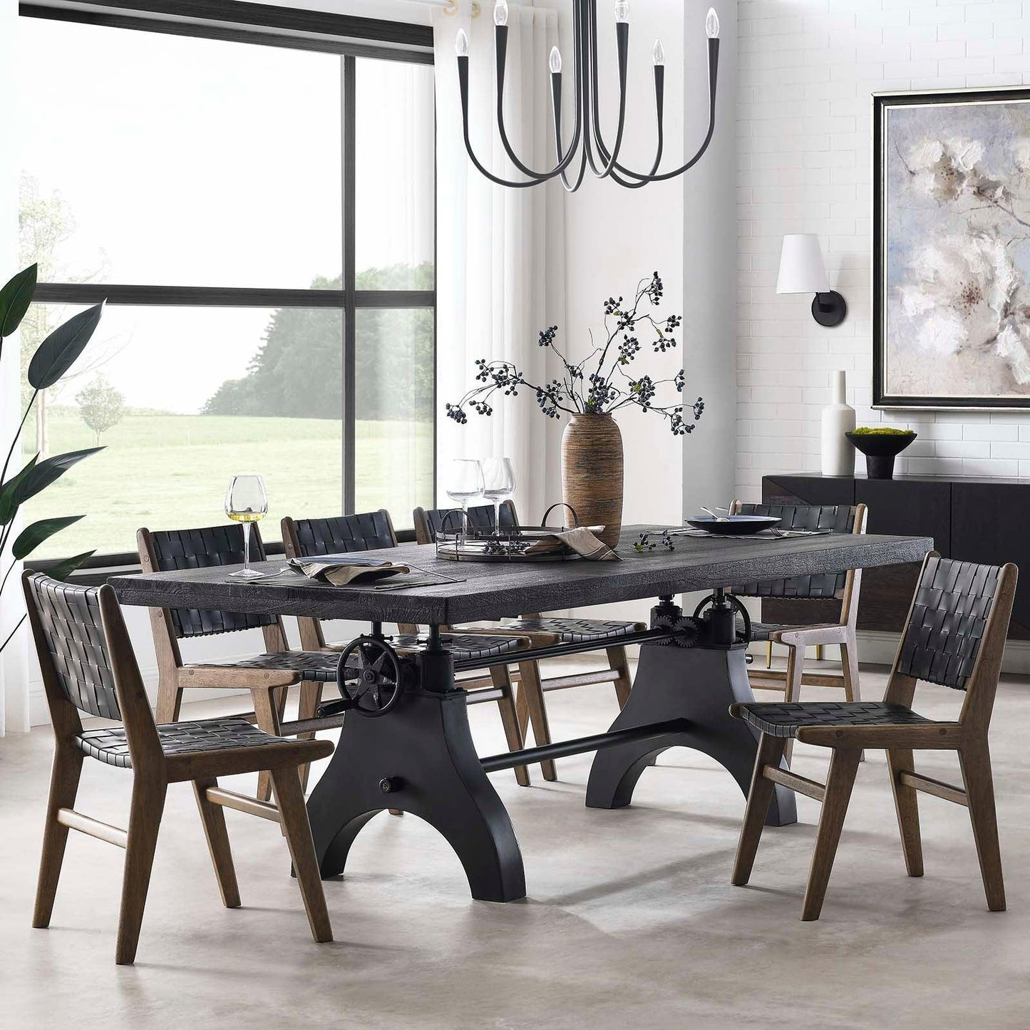 Modway Genuine 96" Crank Adjustable Height Dining and Conference Table, EEI-6149 FredCo