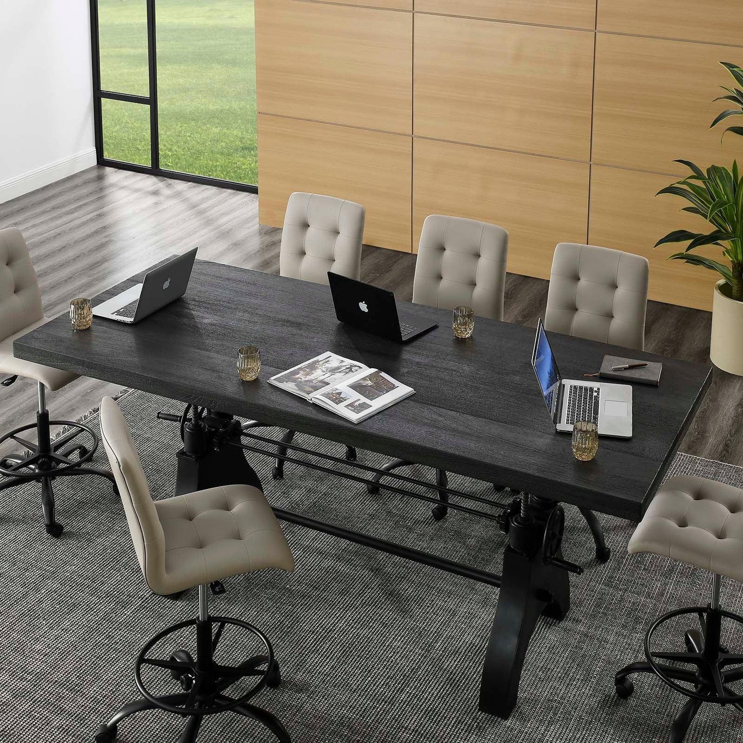 Modway Genuine 96" Crank Adjustable Height Dining and Conference Table, EEI-6149 FredCo