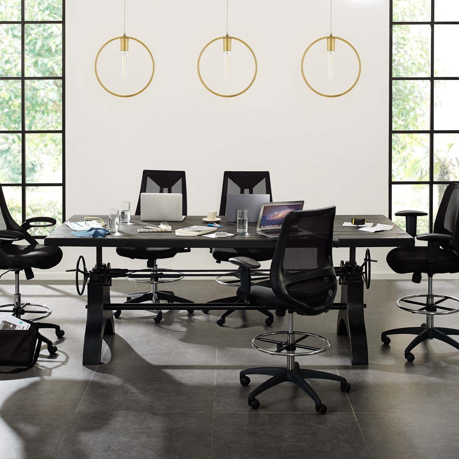 Modway Genuine 96" Crank Height Adjustable Rectangle Dining and Conference Table FredCo
