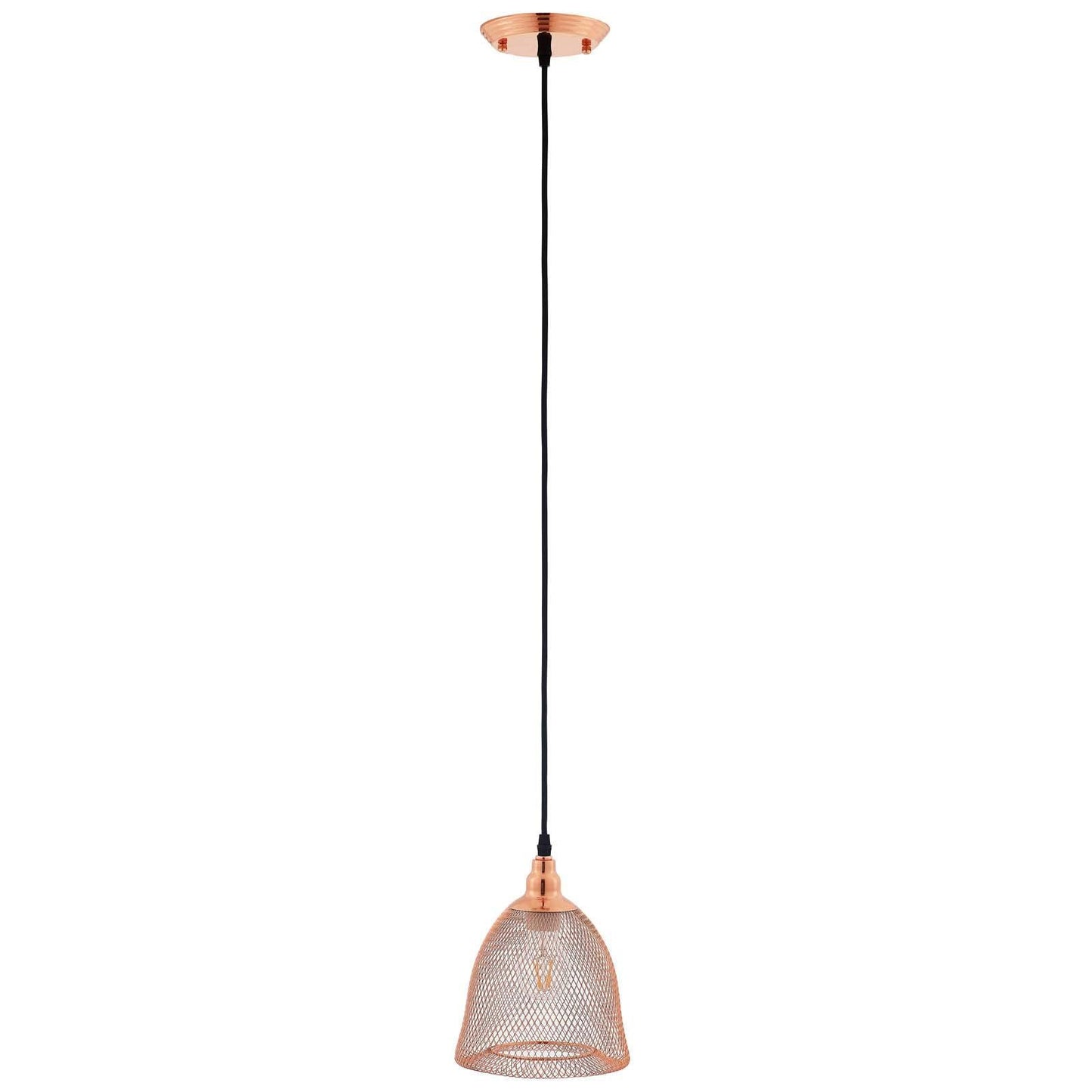 Modway Glimmer Bell-Shaped Rose Gold Pendant Ligh FredCo