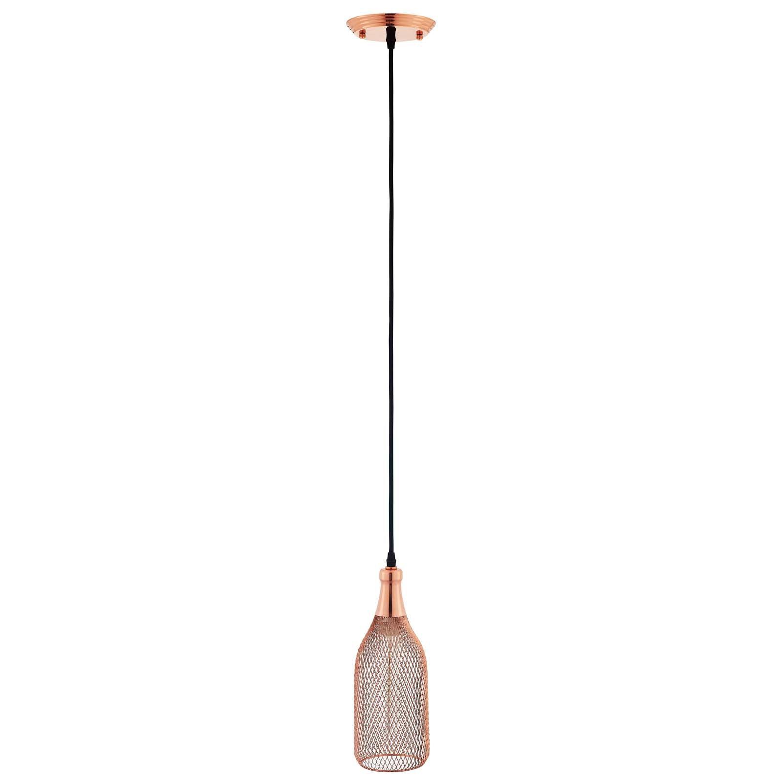 Modway Glimmer Bottle-Shaped Rose Gold Pendant Light FredCo