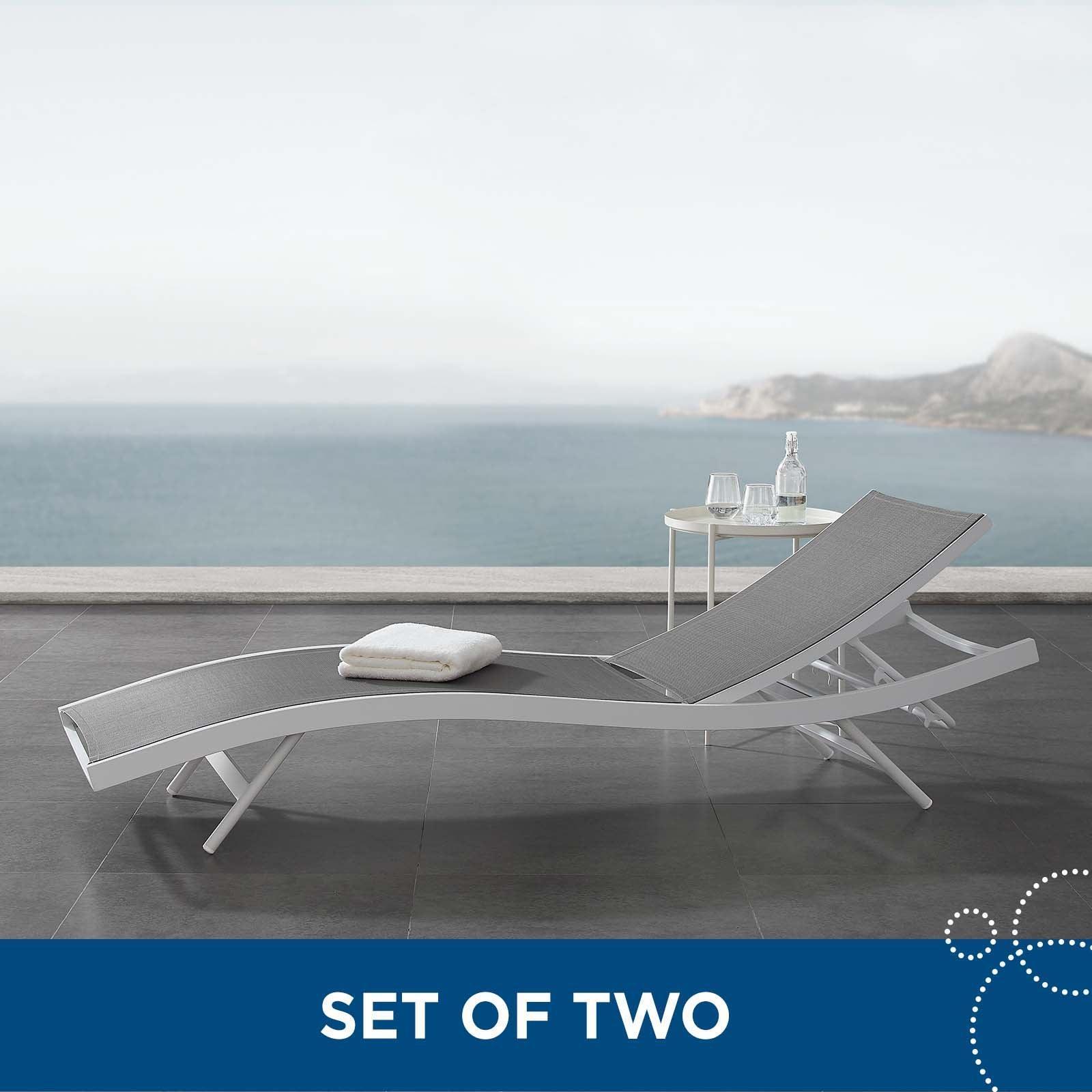 Modway Glimpse Outdoor Patio Mesh Chaise Lounge Set of 2 FredCo