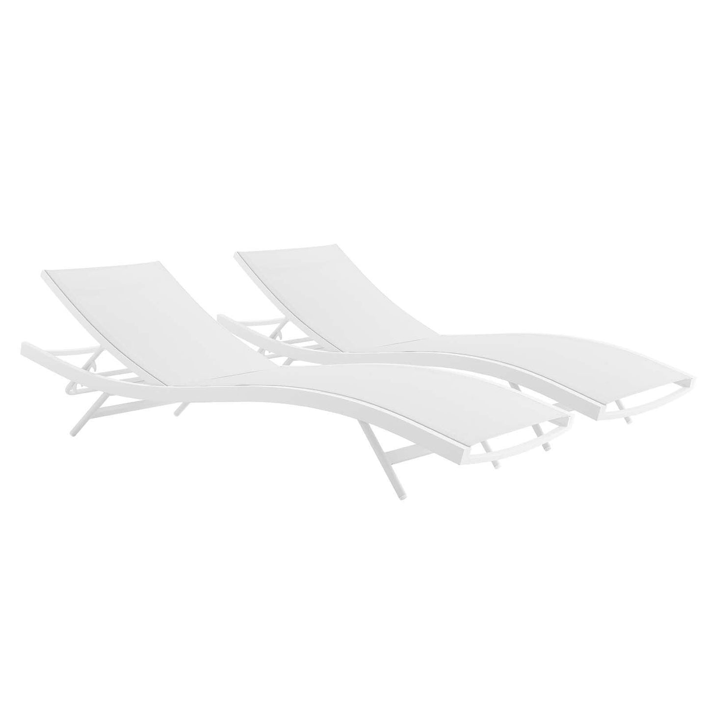 Modway Glimpse Outdoor Patio Mesh Chaise Lounge Set of 2 FredCo