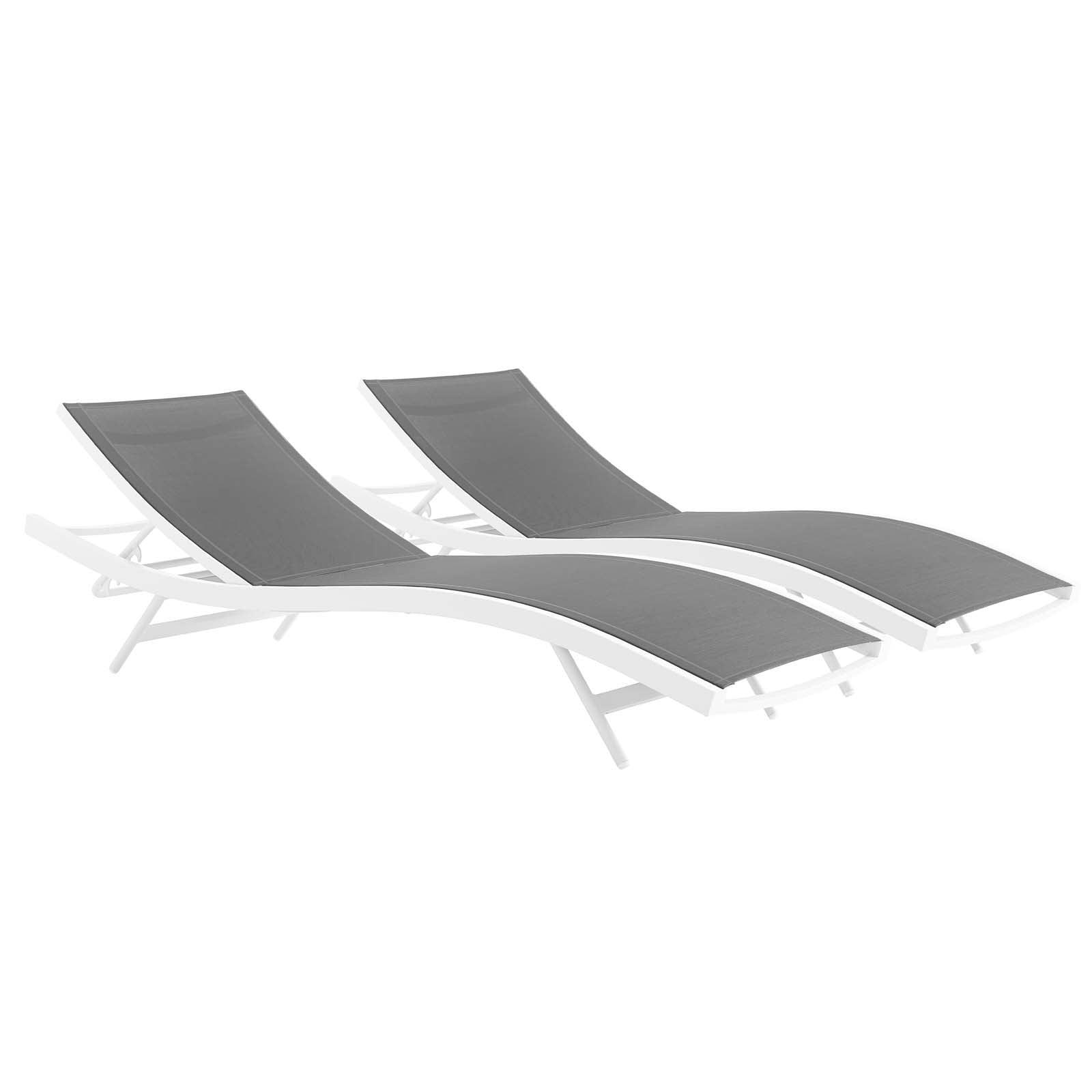Modway Glimpse Outdoor Patio Mesh Chaise Lounge Set of 2 FredCo