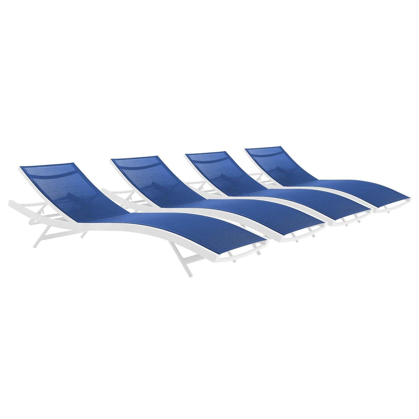 Modway Glimpse Outdoor Patio Mesh Chaise Lounge Set of 4 FredCo