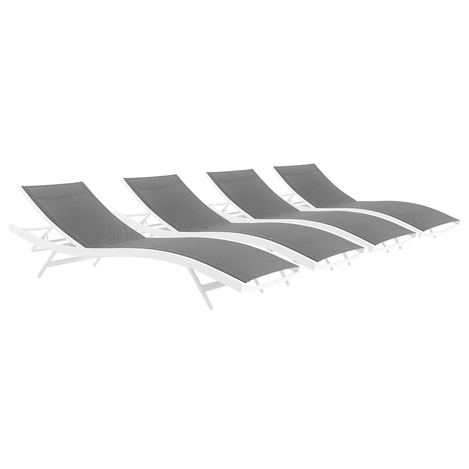 Modway Glimpse Outdoor Patio Mesh Chaise Lounge Set of 4 FredCo