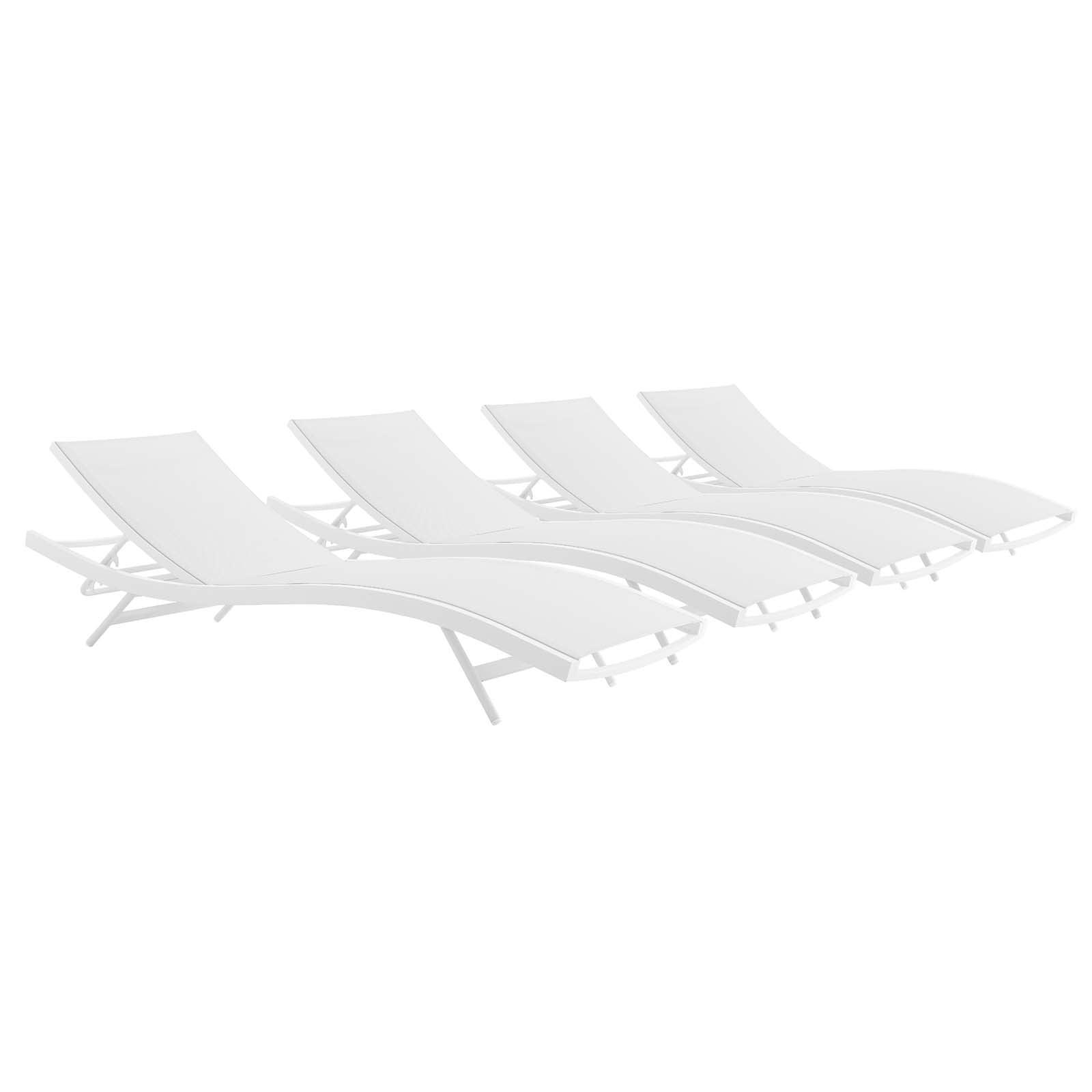Modway Glimpse Outdoor Patio Mesh Chaise Lounge Set of 4 FredCo
