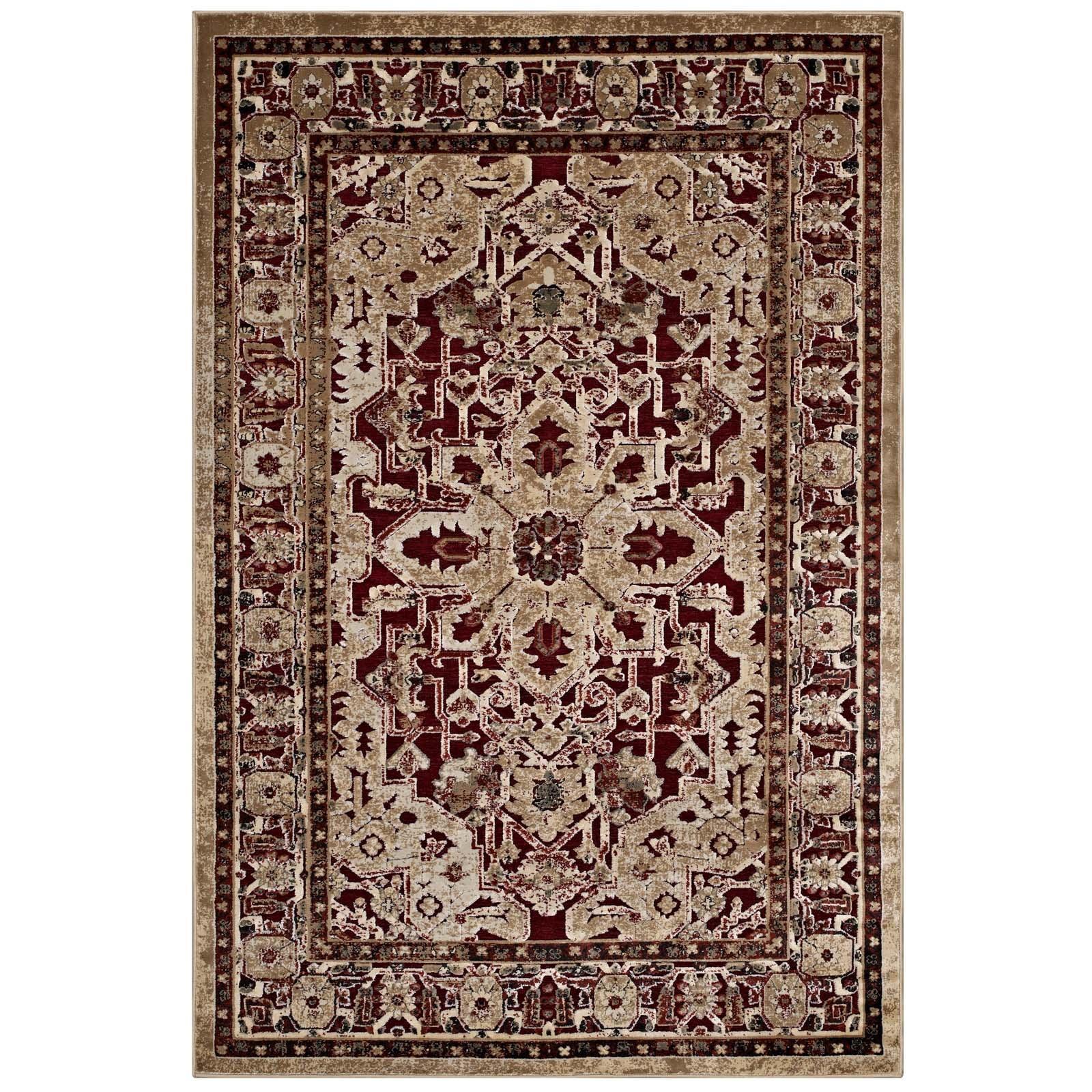 Modway Grania Ornate Vintage Floral Turkish Area Rug FredCo