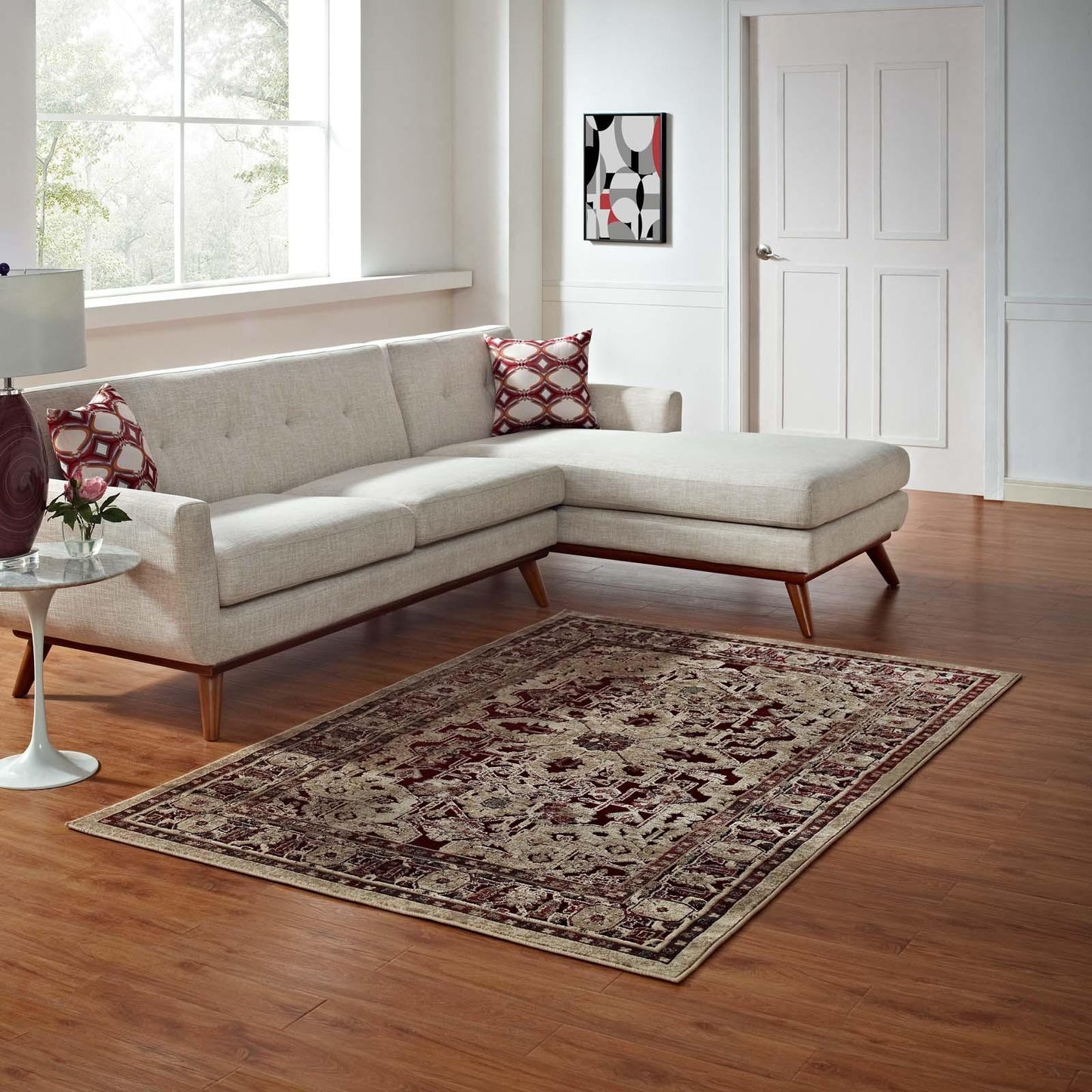 Modway Grania Ornate Vintage Floral Turkish Area Rug FredCo