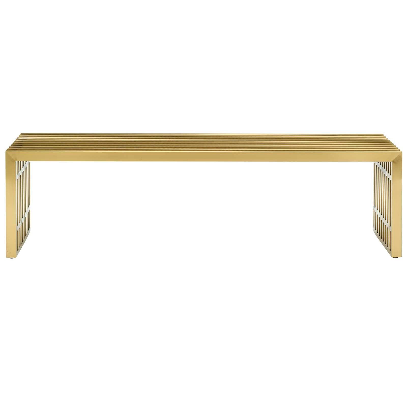 Modway Gridiron Large Stainless Steel Bench FredCo