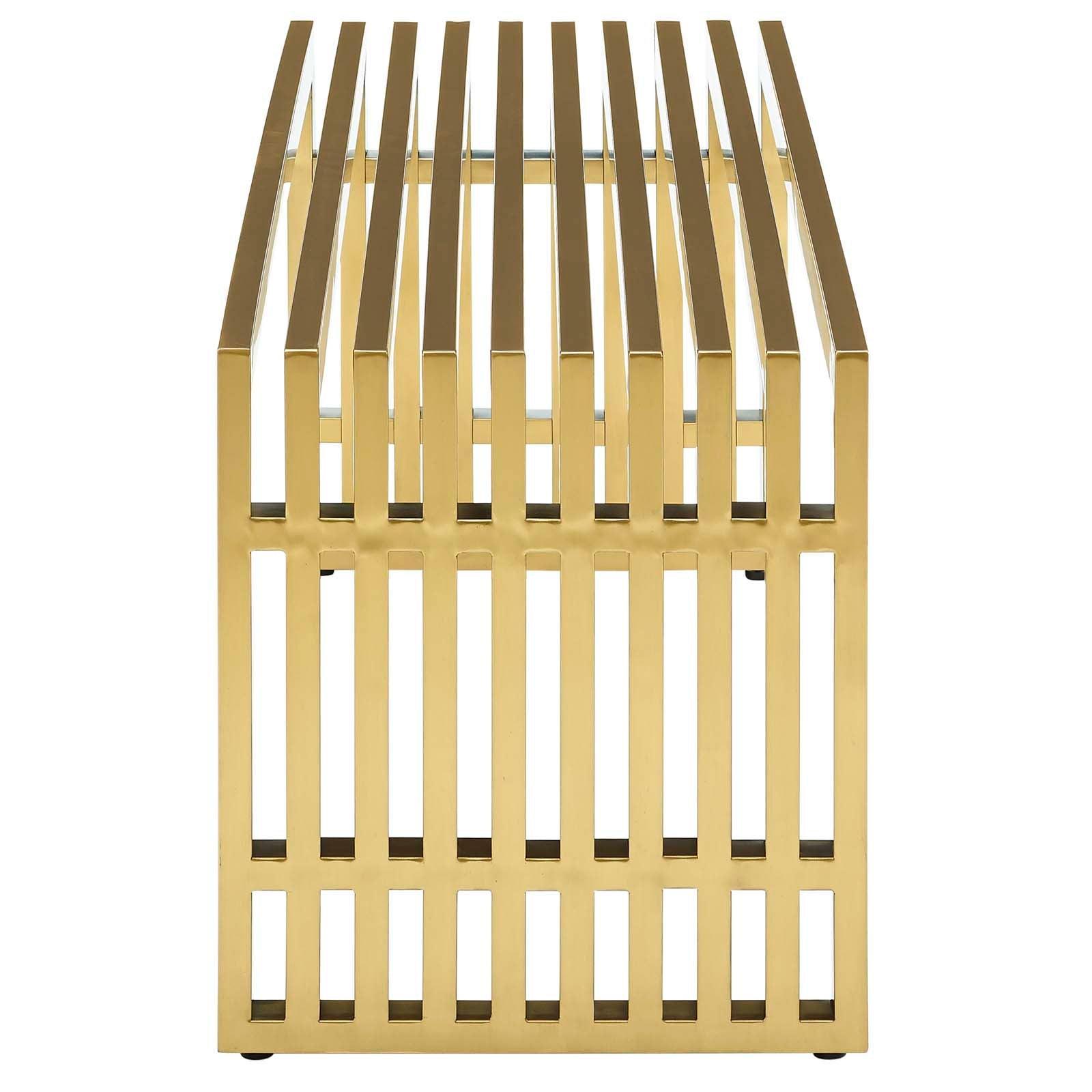 Modway Gridiron Medium Stainless Steel Bench FredCo