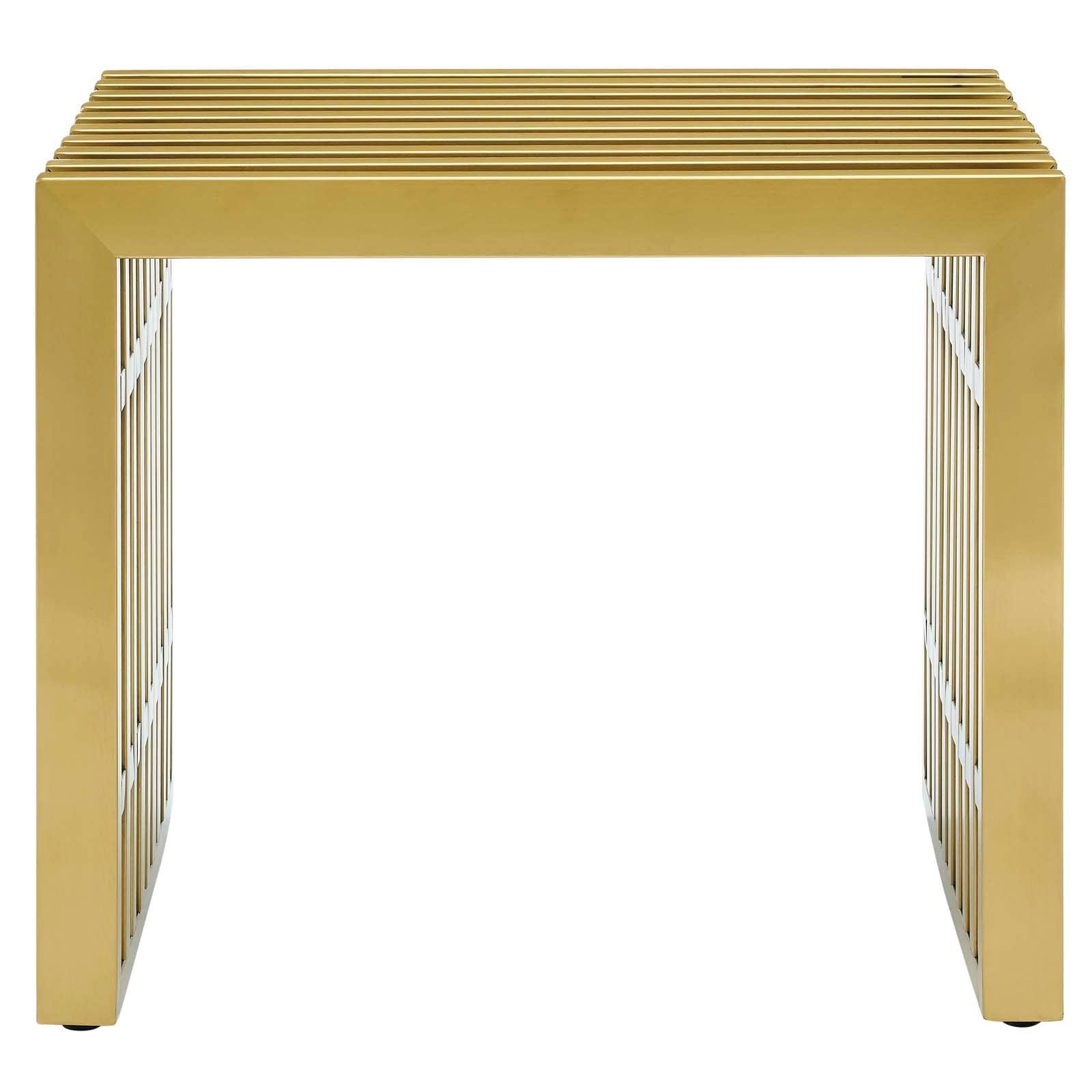 Modway Gridiron Small Stainless Steel Bench FredCo