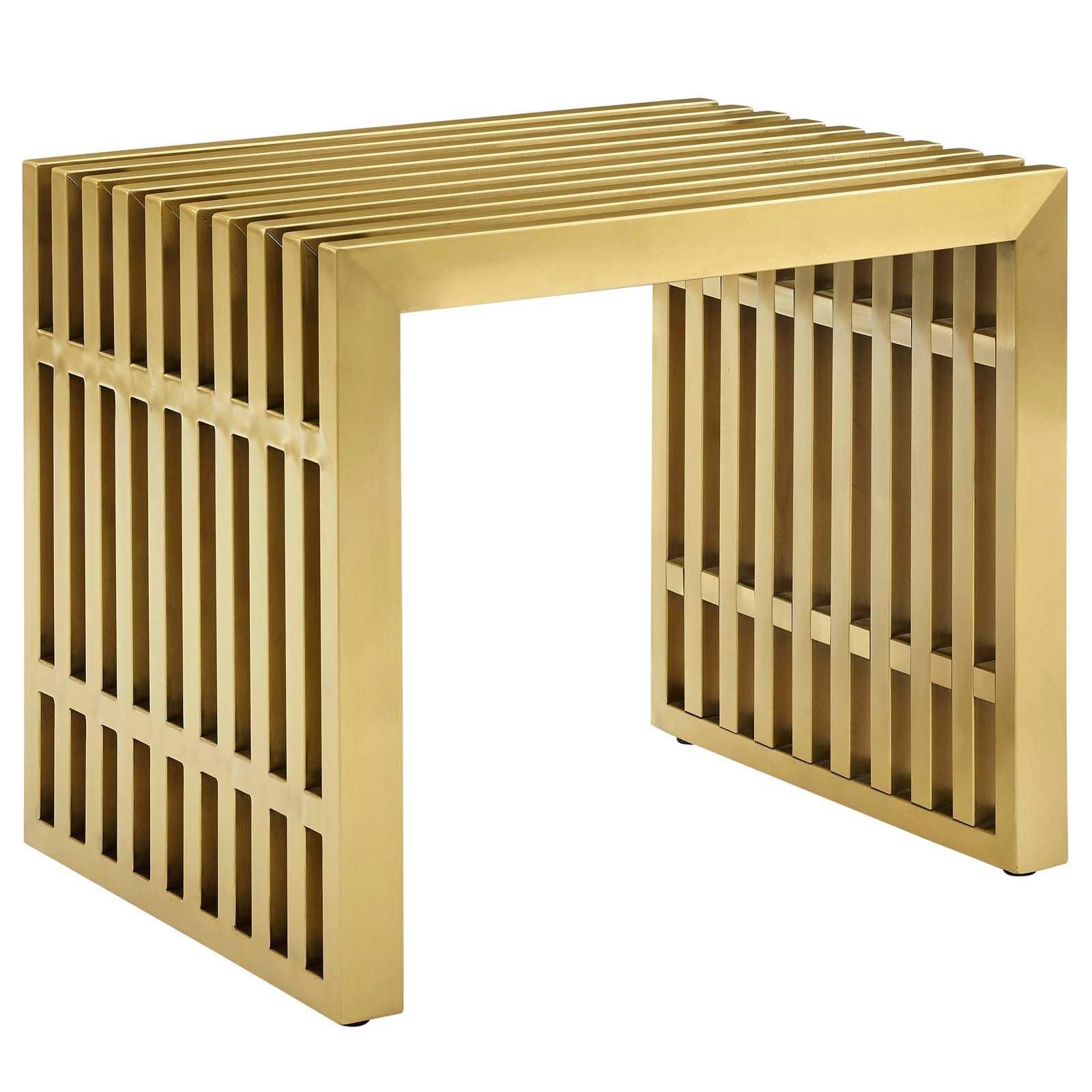 Modway Gridiron Small Stainless Steel Bench FredCo