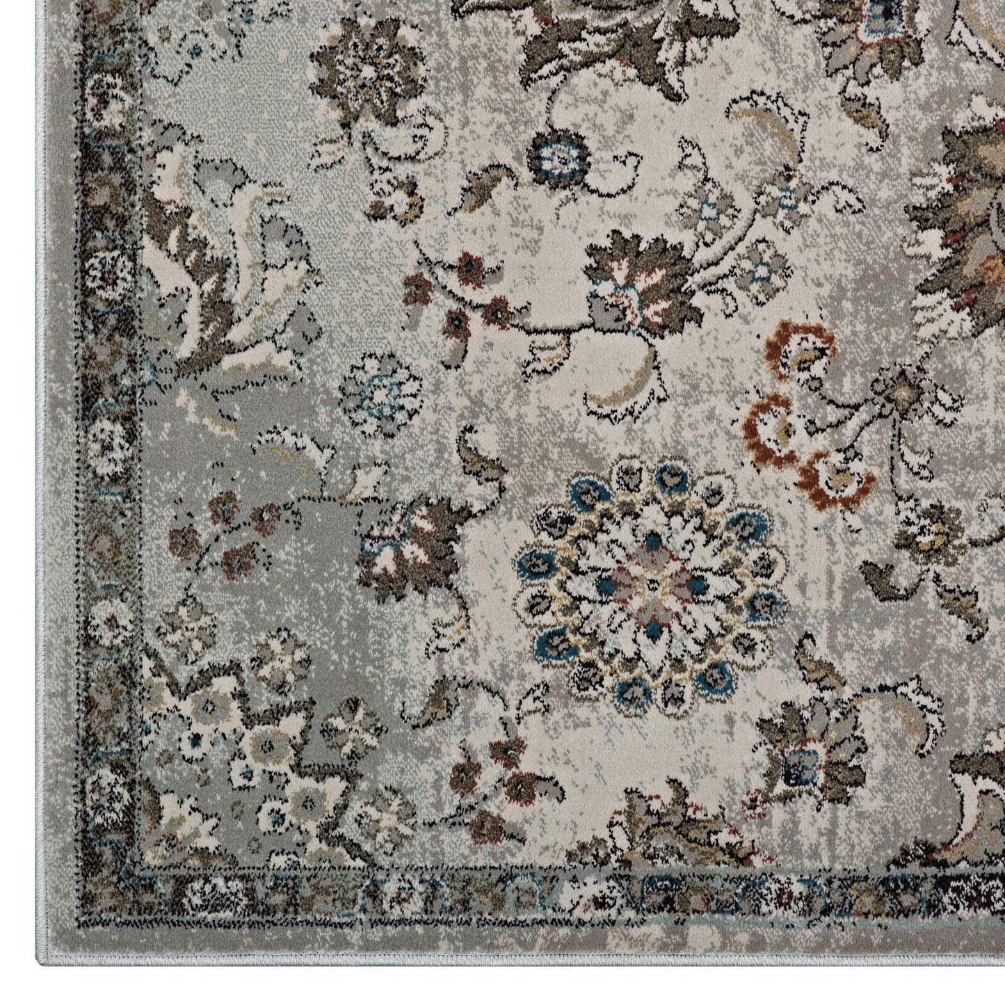 Modway Hana Distressed Vintage Floral Lattice Area Rug FredCo