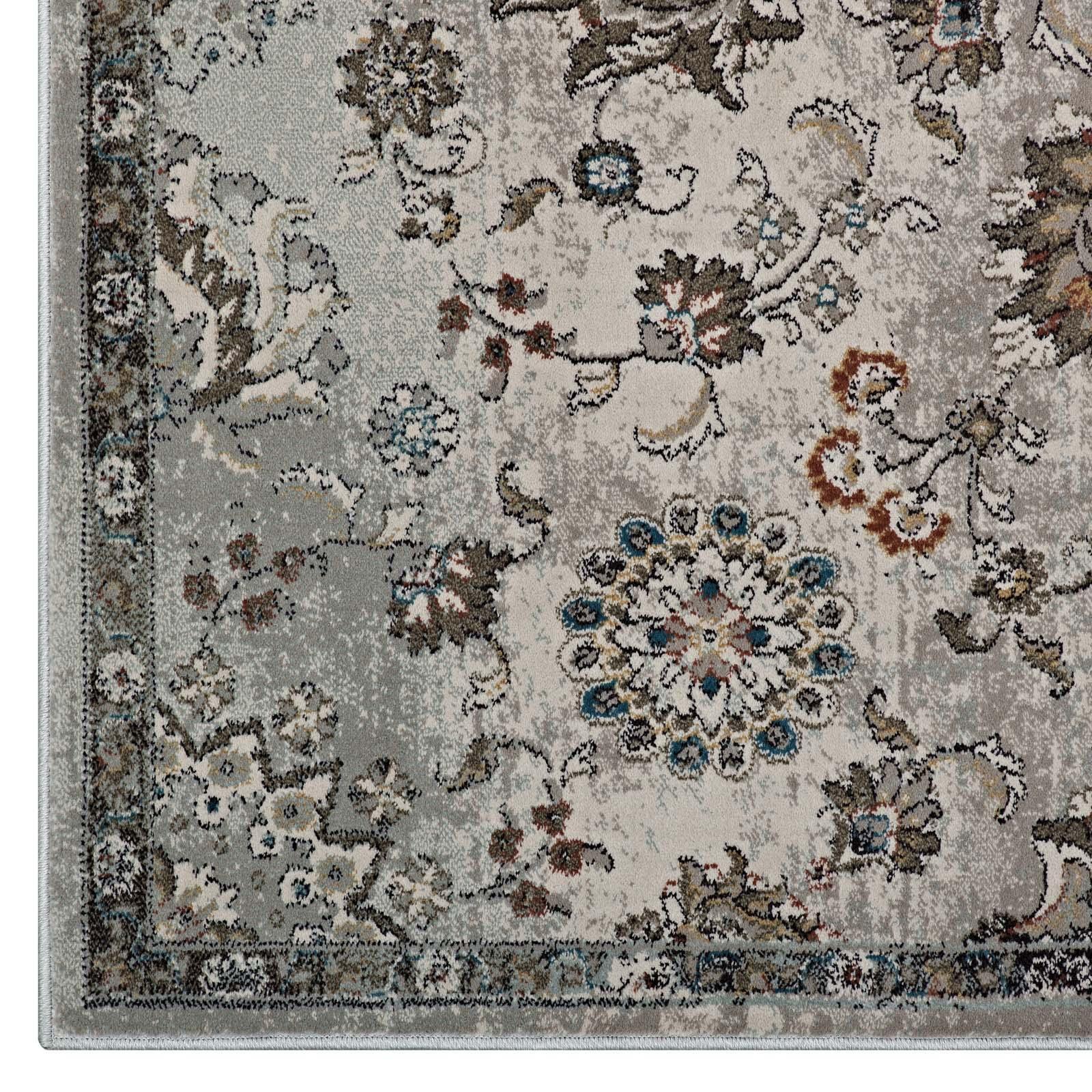 Modway Hana Distressed Vintage Floral Lattice Area Rug FredCo