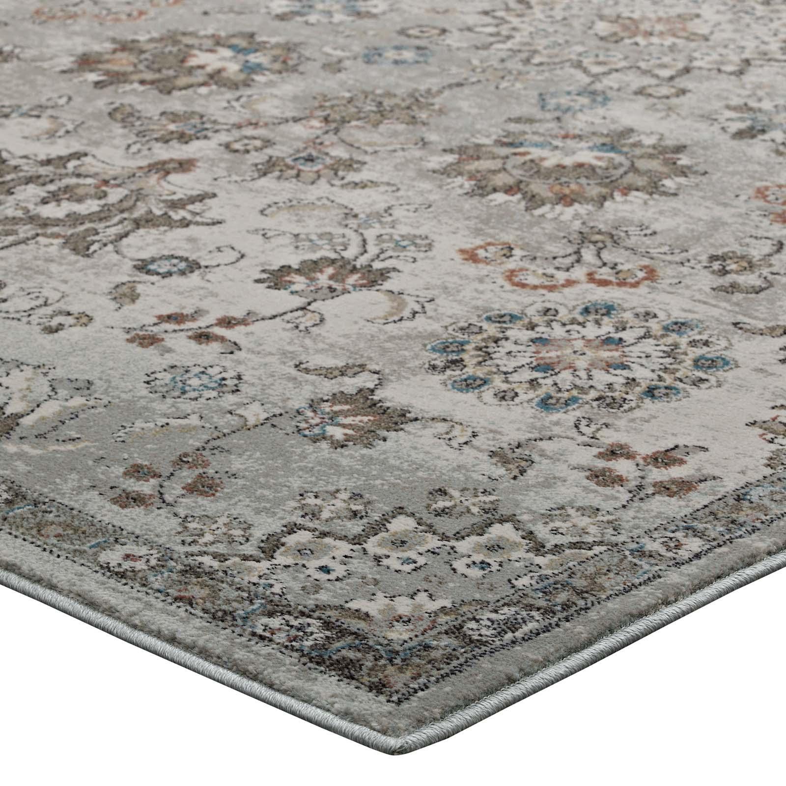 Modway Hana Distressed Vintage Floral Lattice Area Rug FredCo