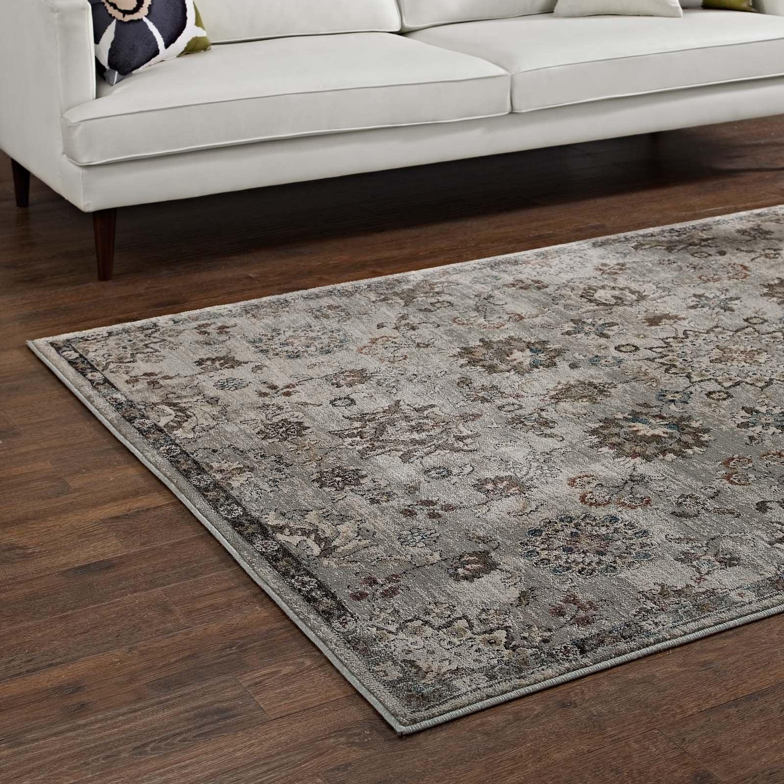 Modway Hana Distressed Vintage Floral Lattice Area Rug FredCo