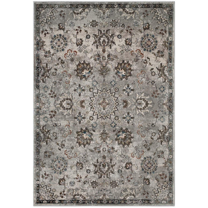 Modway Hana Distressed Vintage Floral Lattice Area Rug FredCo