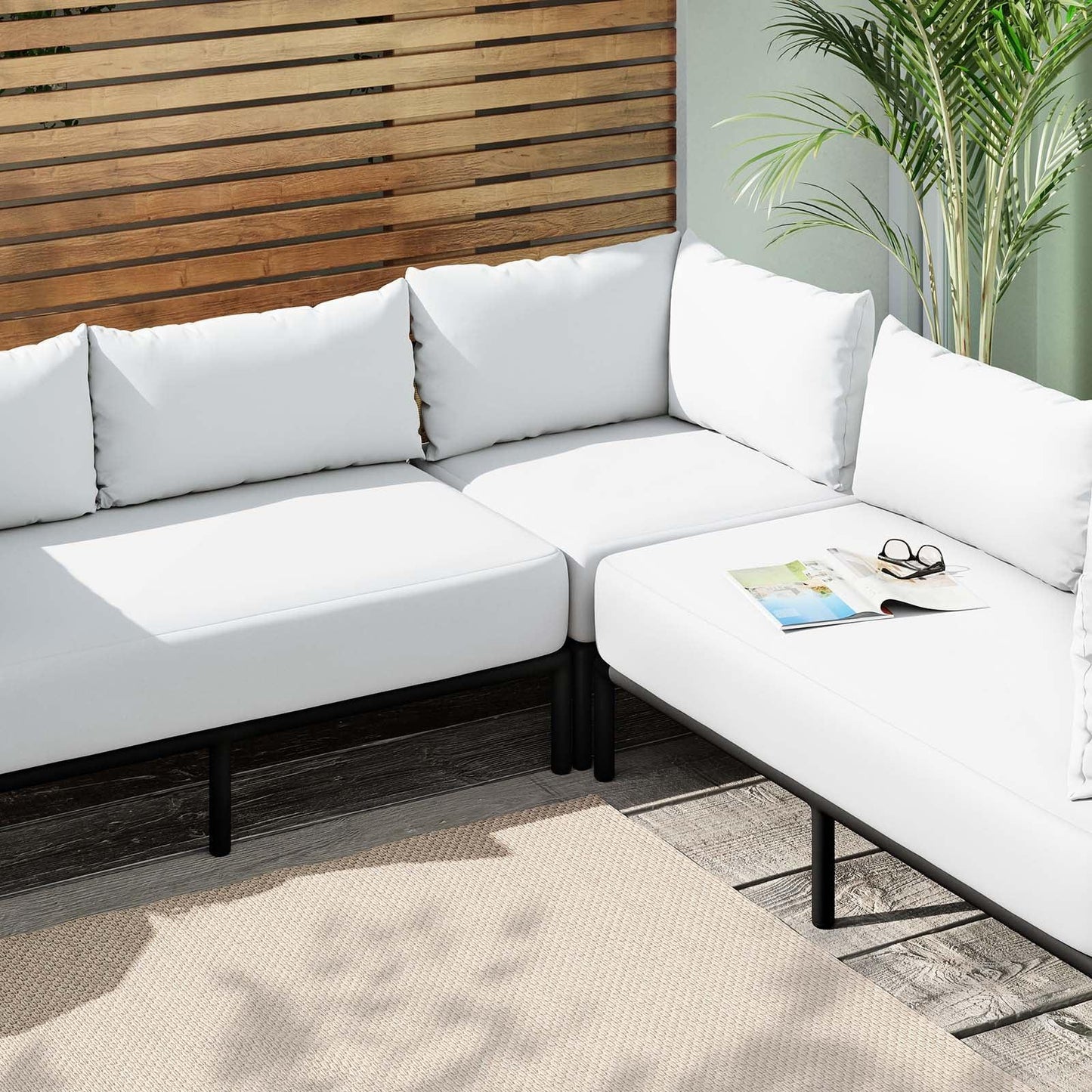 Modway Hanalei Outdoor Patio 3-Piece Sectional FredCo