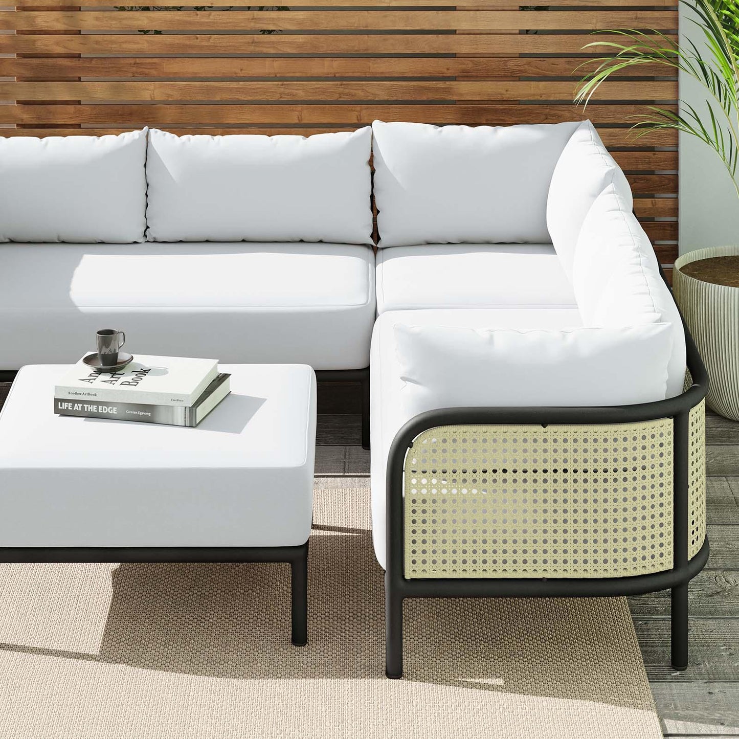 Modway Hanalei Outdoor Patio 4-Piece Sectional FredCo