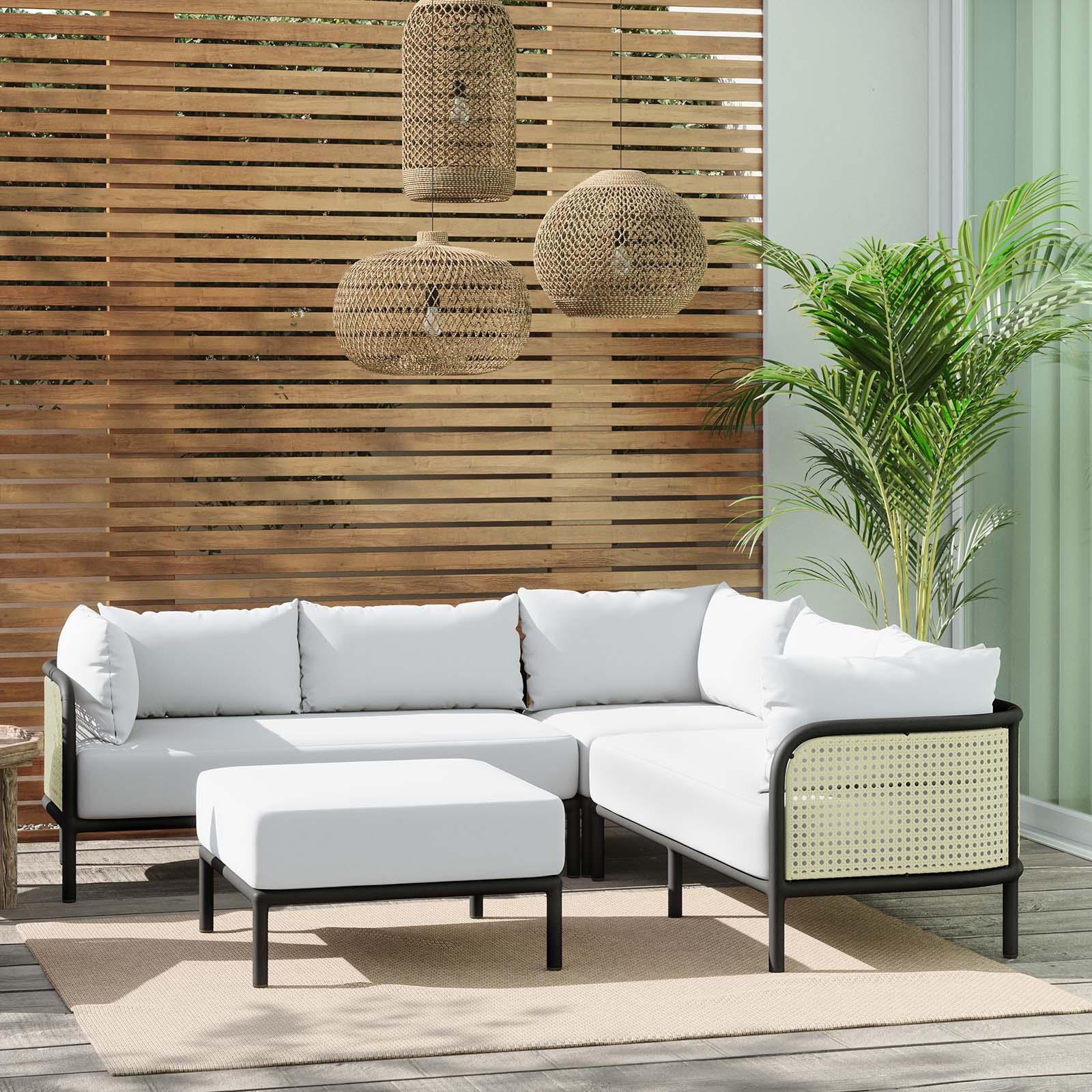 Modway Hanalei Outdoor Patio 4-Piece Sectional FredCo